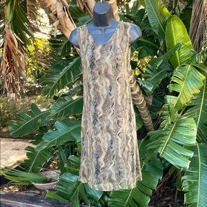 Robbie B silk animal print two piece sheath dress and matching duster ja…